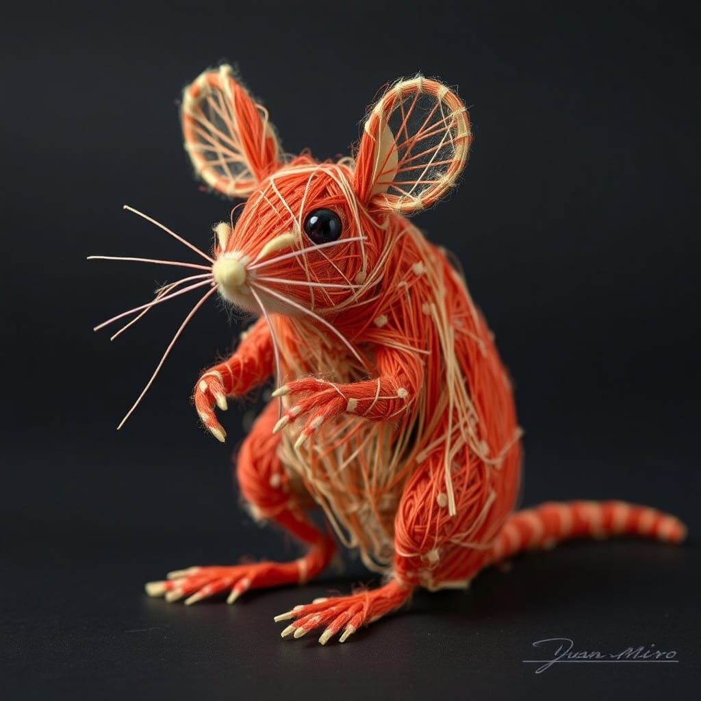 Futuristic String Mouse: A Surrealist Portrait