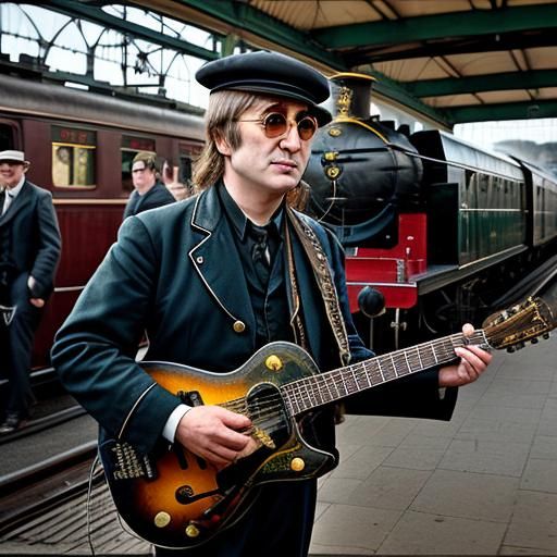 John Lennon as Steampunk Street Musician
