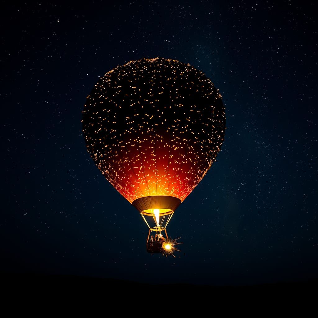 Firefly Hot Air Balloon at Night
