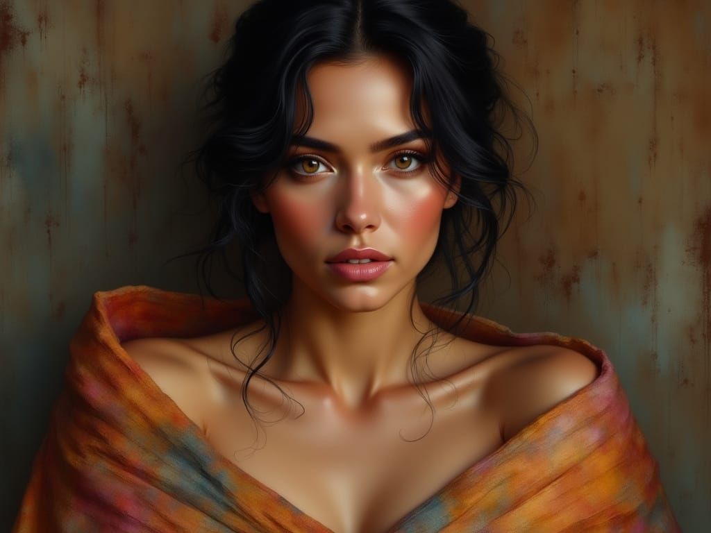 Sensual Portrait of Native American Woman in Soft Light