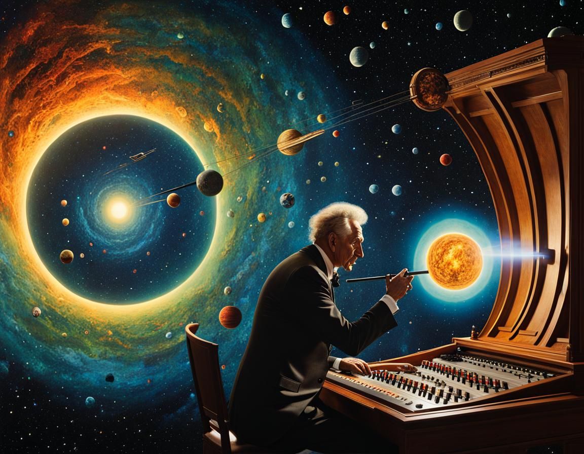 Iridescent Fractal Cosmos in Surreal Style