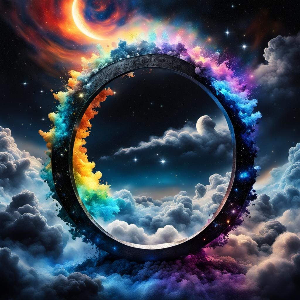 Futuristic Metal Ring in Gothic Impressionist Style