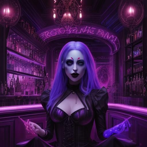 Vampire Bar in New Orleans: Astral Illustration