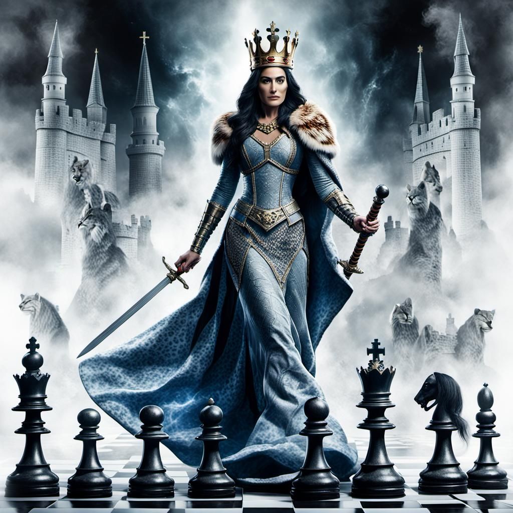 Nikki Bella as Chess Queen in Digital Painting