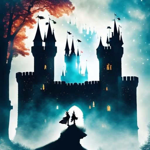 Fairy Castle Double Exposure Silhouette Art