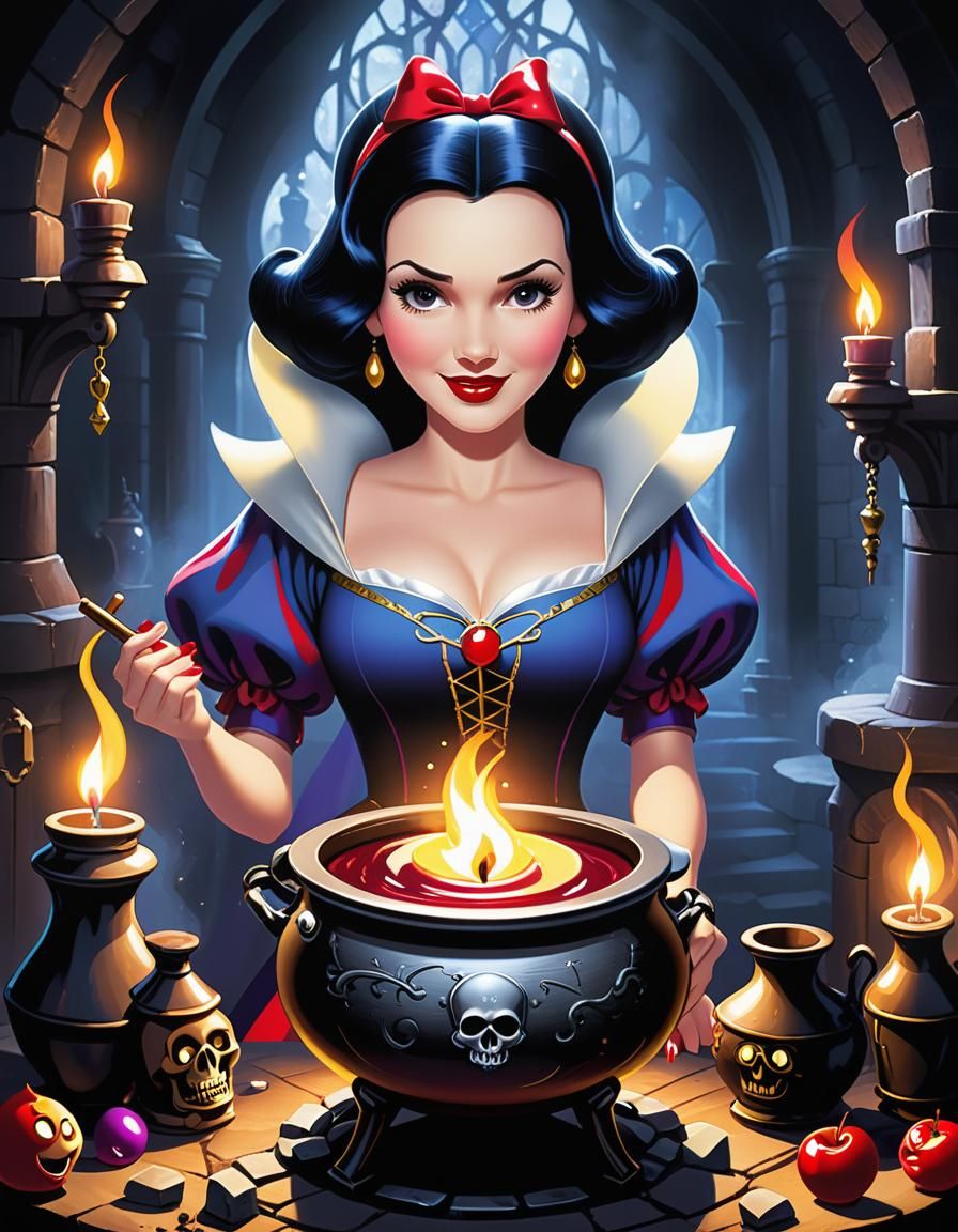 Sinister Snow White with Gothic Undertones