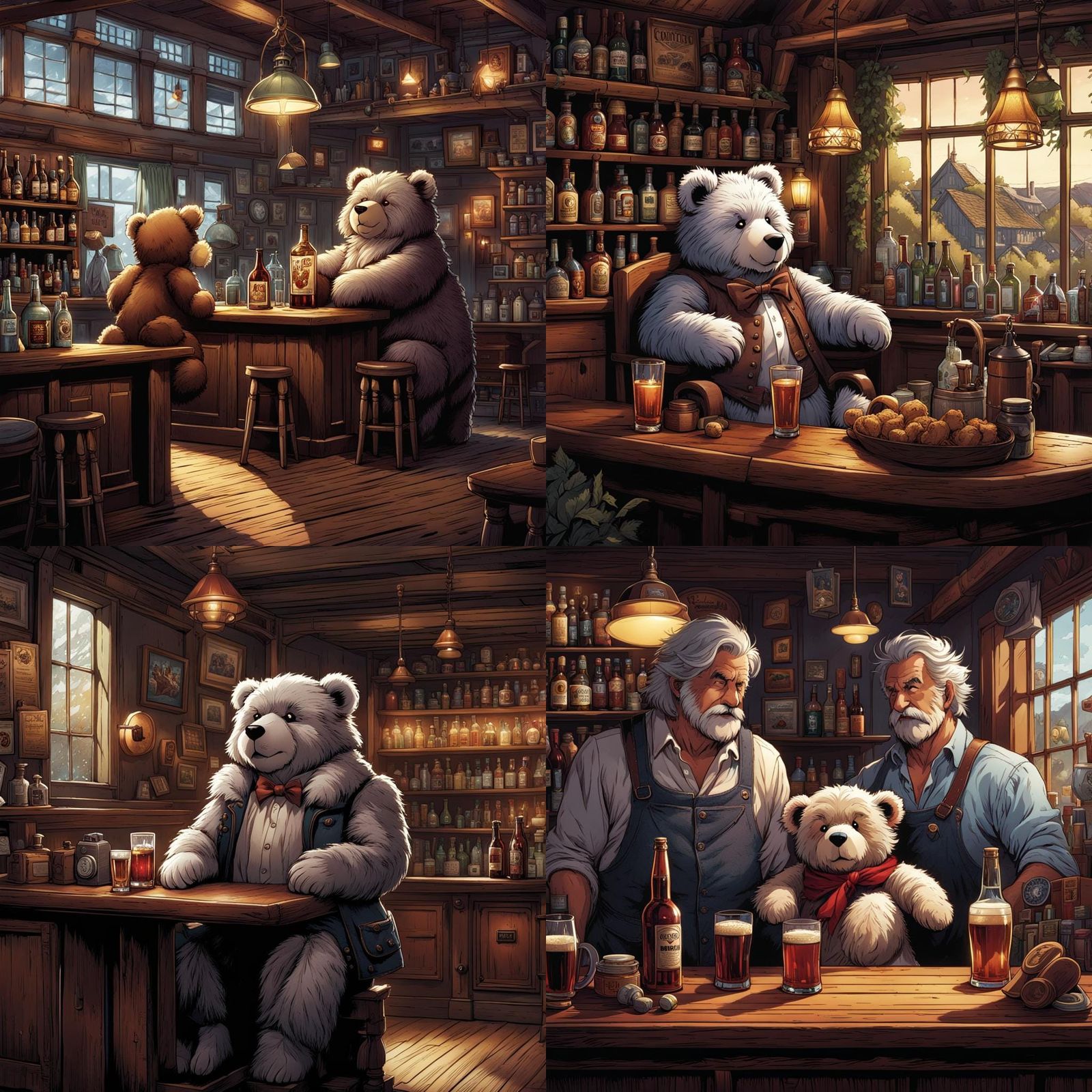 Teddy Bear as Country Pub Landlord in Comic Art