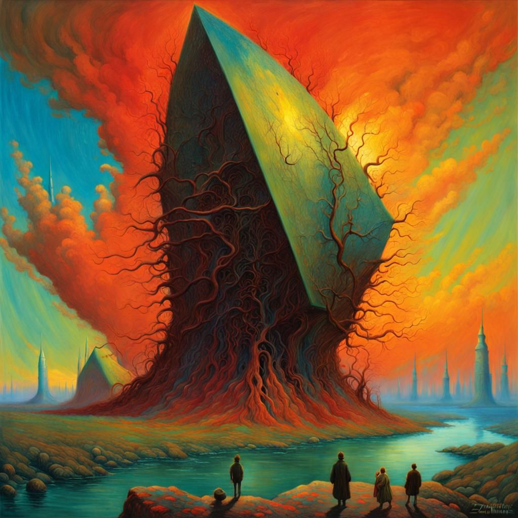 Microwave Turmoil: Hyperdetailed Sci-Fi Horror Landscape