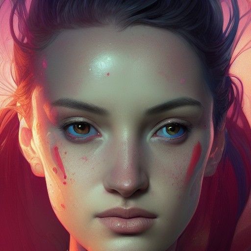 Dramatic Portrait of a Damsel, Hyperdetailed Art