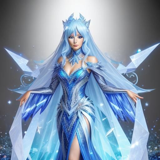 Cosplayer as Captivating Crystalline in Radiant Costume