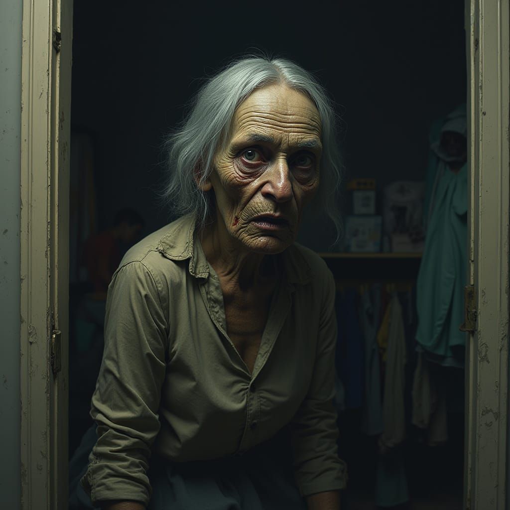 Nightmarish Entity Lurking in Closet, Digital Matte Painting