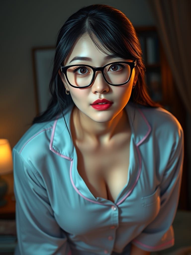 Mature Asian Mother in Sensual Pajamas