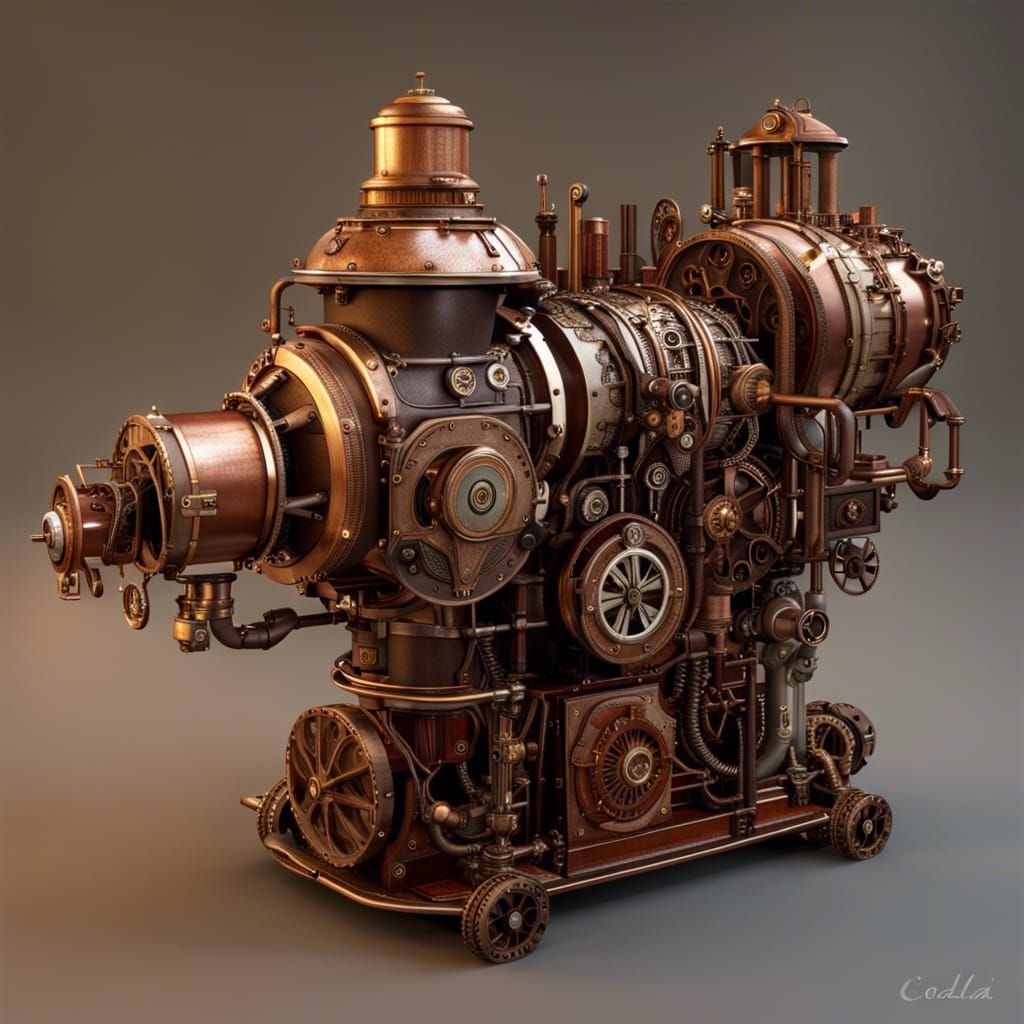 Intricate Steampunk Engine Design