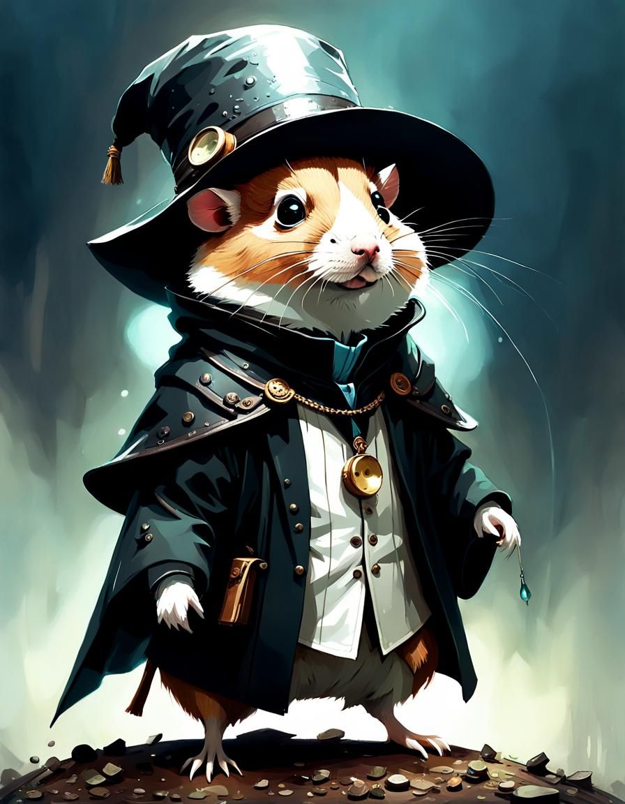 Hamster Plague Doctor Digital Painting
