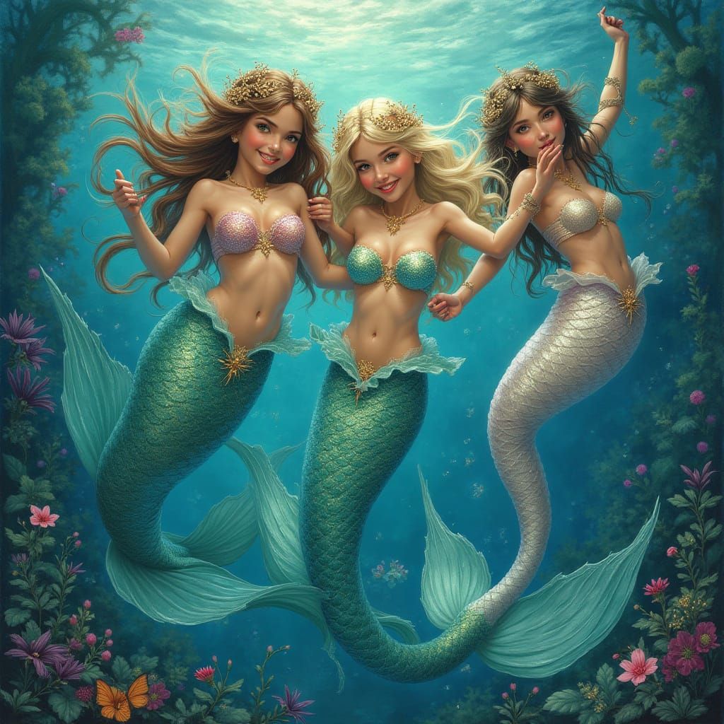 Alluring Mermaids in Oceanic Splendor
