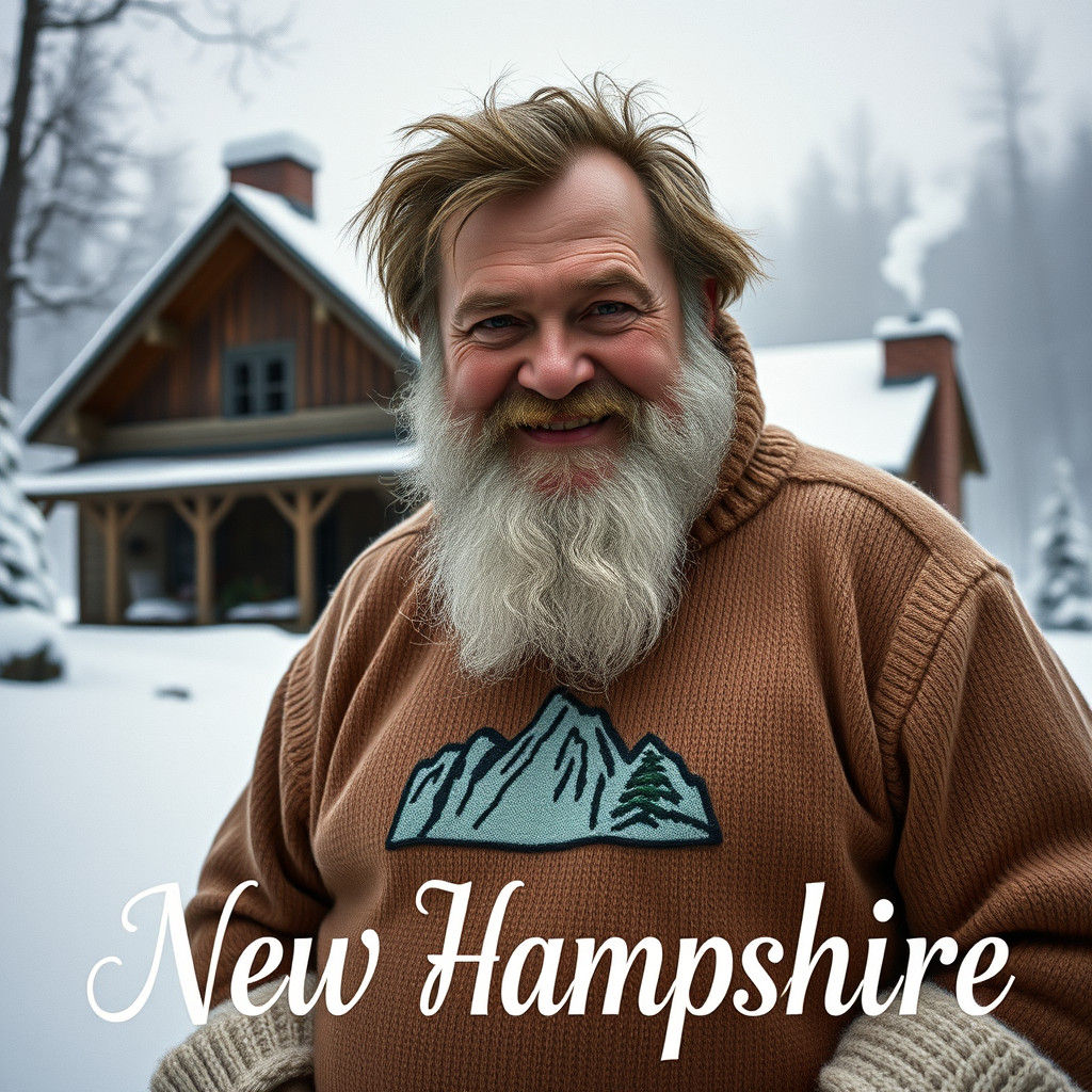 Jovial Santa Claus in Earth-Toned Sweater Amidst Winter Wond...