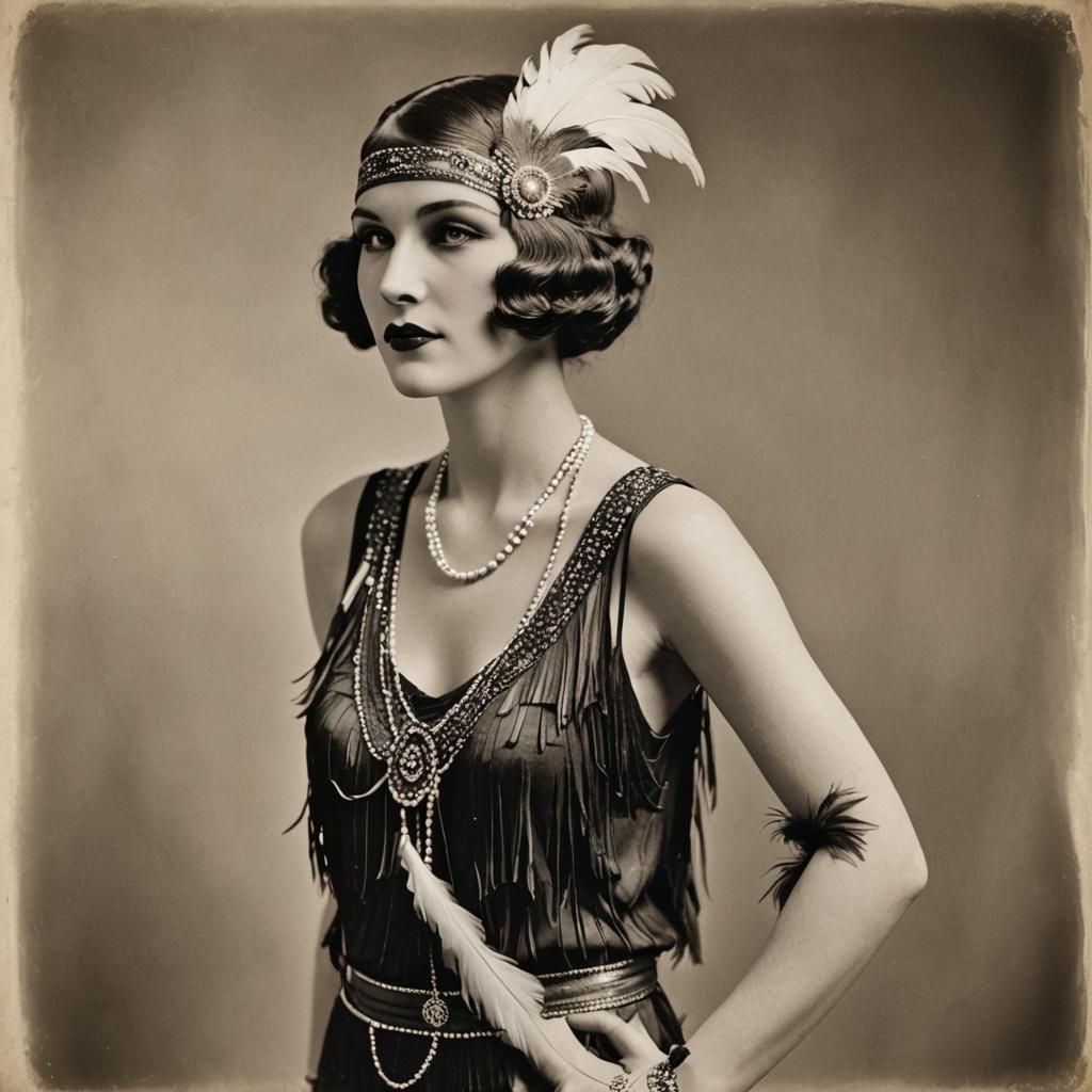Roaring Twenties: Portrait of a Flapper Girl