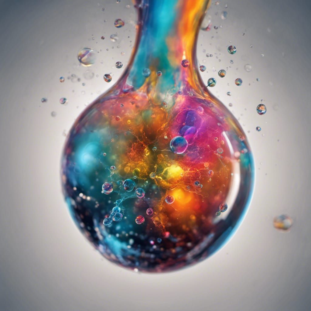 Brain Neurons Inside Transparent Space Drop, Bokeh Lighting