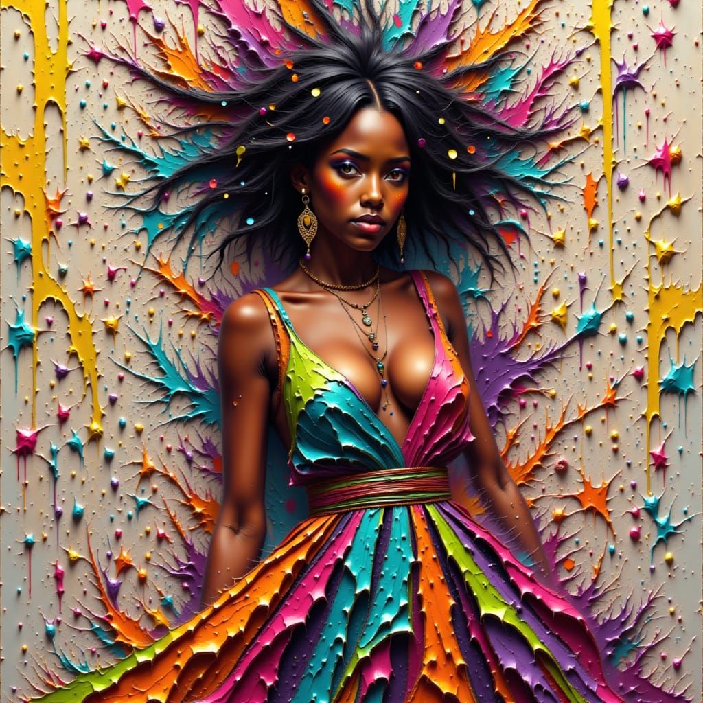 Black Woman in Graffiti Art Style