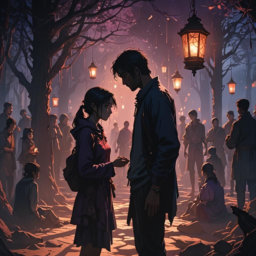 Sorrowful Man Weeping in Shadows: Fantasy Concept Art