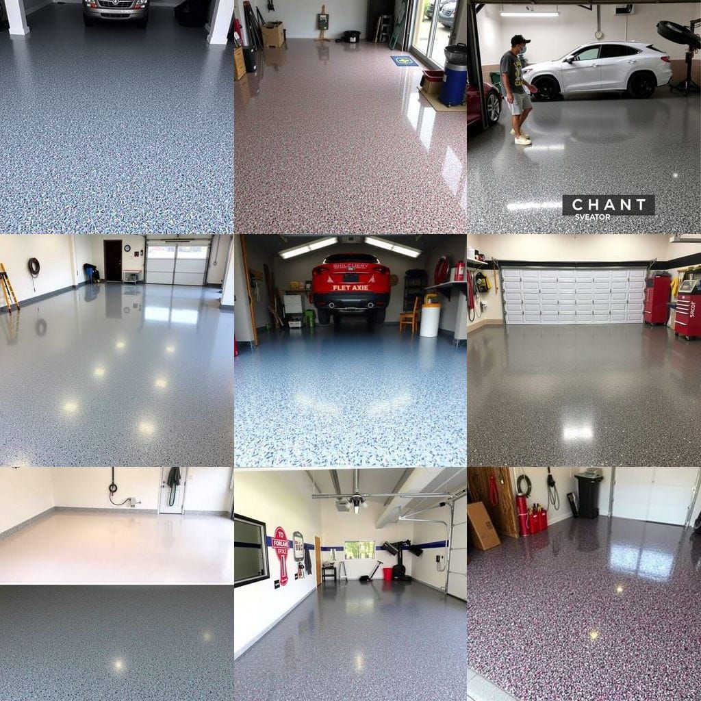 Epoxy Resin Garage Floor with Flakes