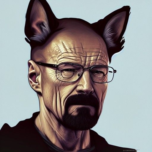 Walter White Portrait with Cat Ears