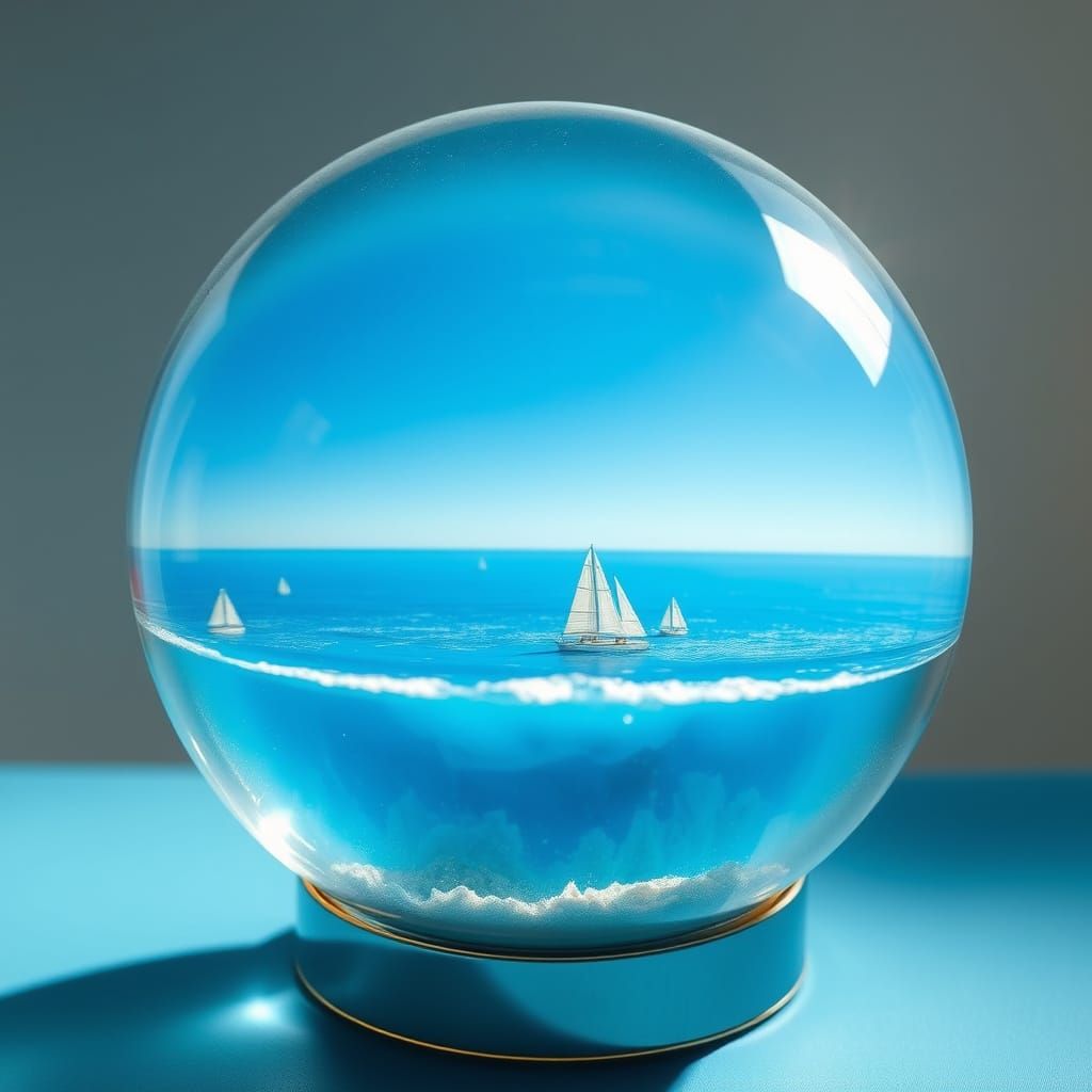 Dreamy Miniature World in a Snow Globe