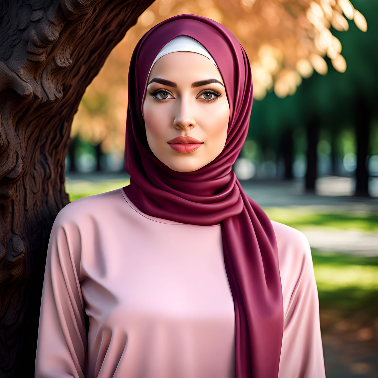 Stunning Hijabi Woman Portrait in Hyperrealism