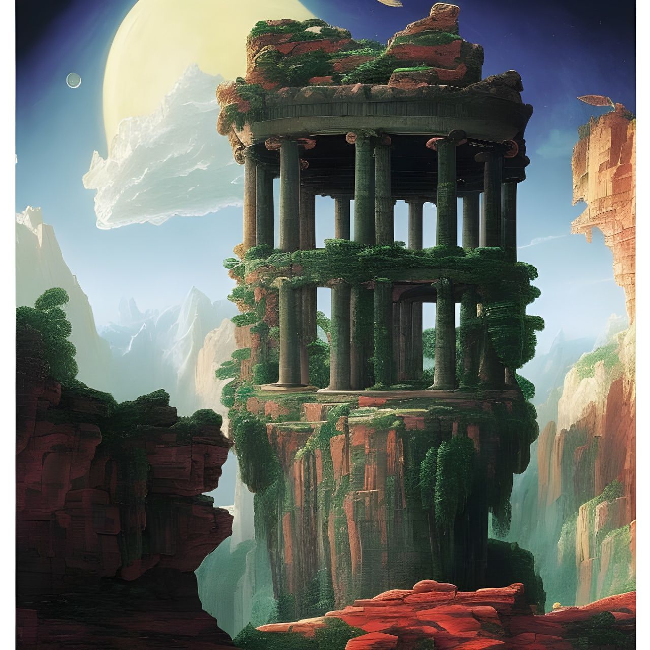 Monolithic Temple in New Moon Canyon Art