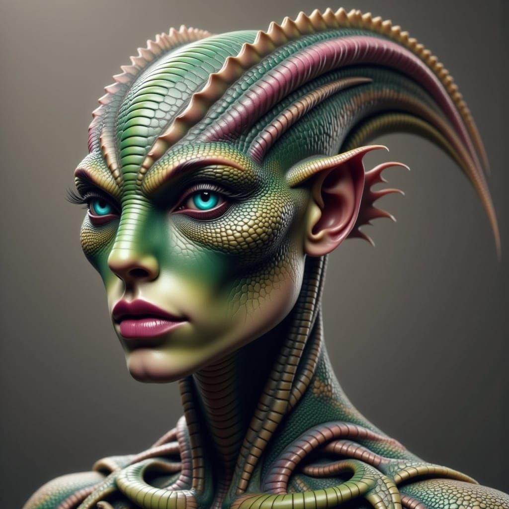 Reptilian Beauty with Striking Details