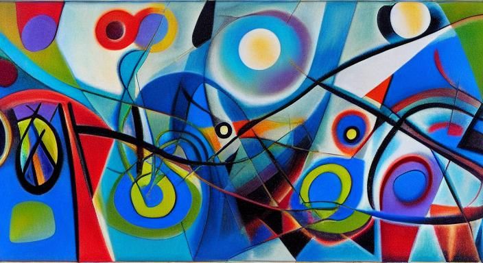 Abstract River Graphic Score in Expressionist Style