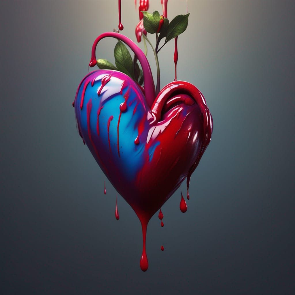 Hyperrealistic Bleeding Heart Flower in Splash Art Style
