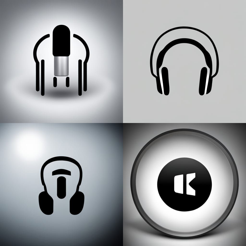 Minimalist 4K Podcast Logo with Gadget Symbolism