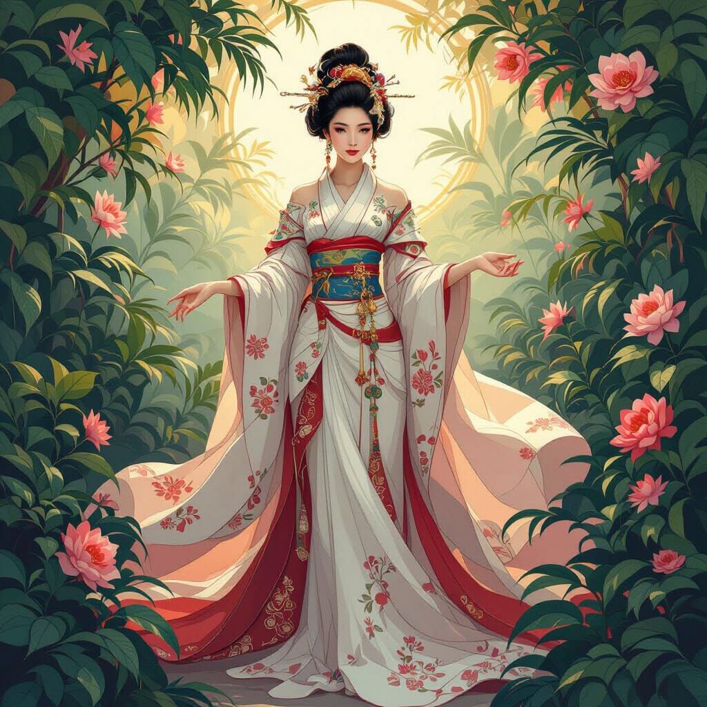 Ethereal Divine Feminine in Surreal Pop Art Style