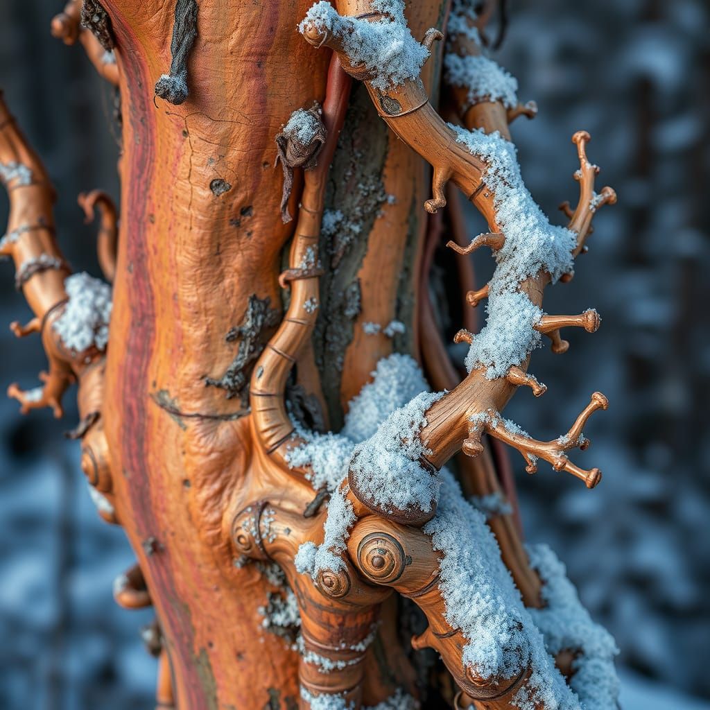 Gnarled Winter Vines in Hyperdetailed Natural Setting