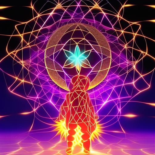 Radiant Mother and Child in Digital Art Style