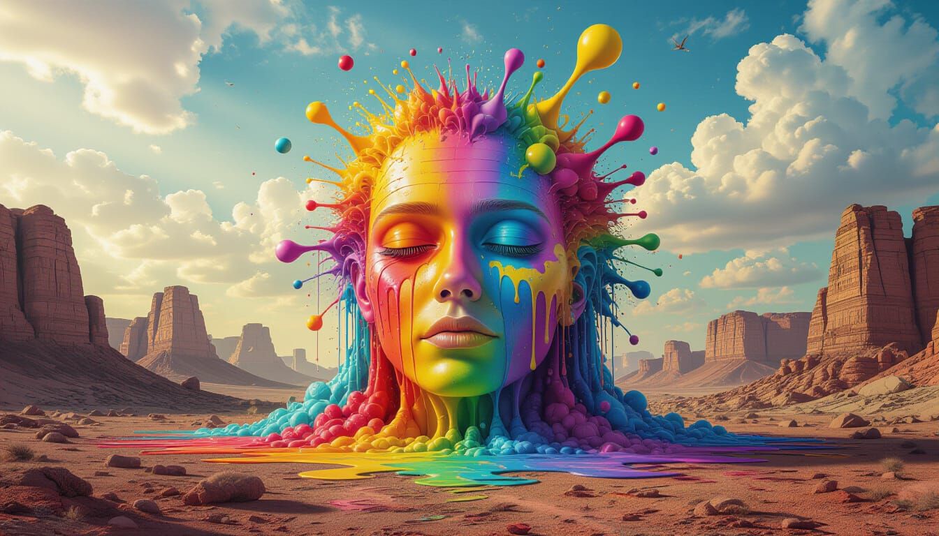 Surreal and Vividly Colorful Abstract Creation