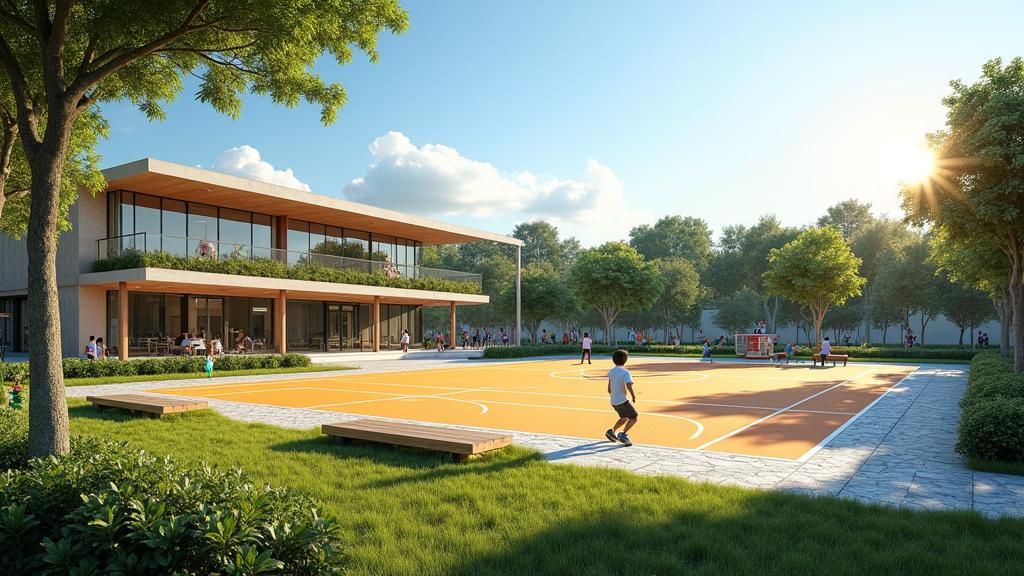 Modern Sports Complex with Multi-Use Court