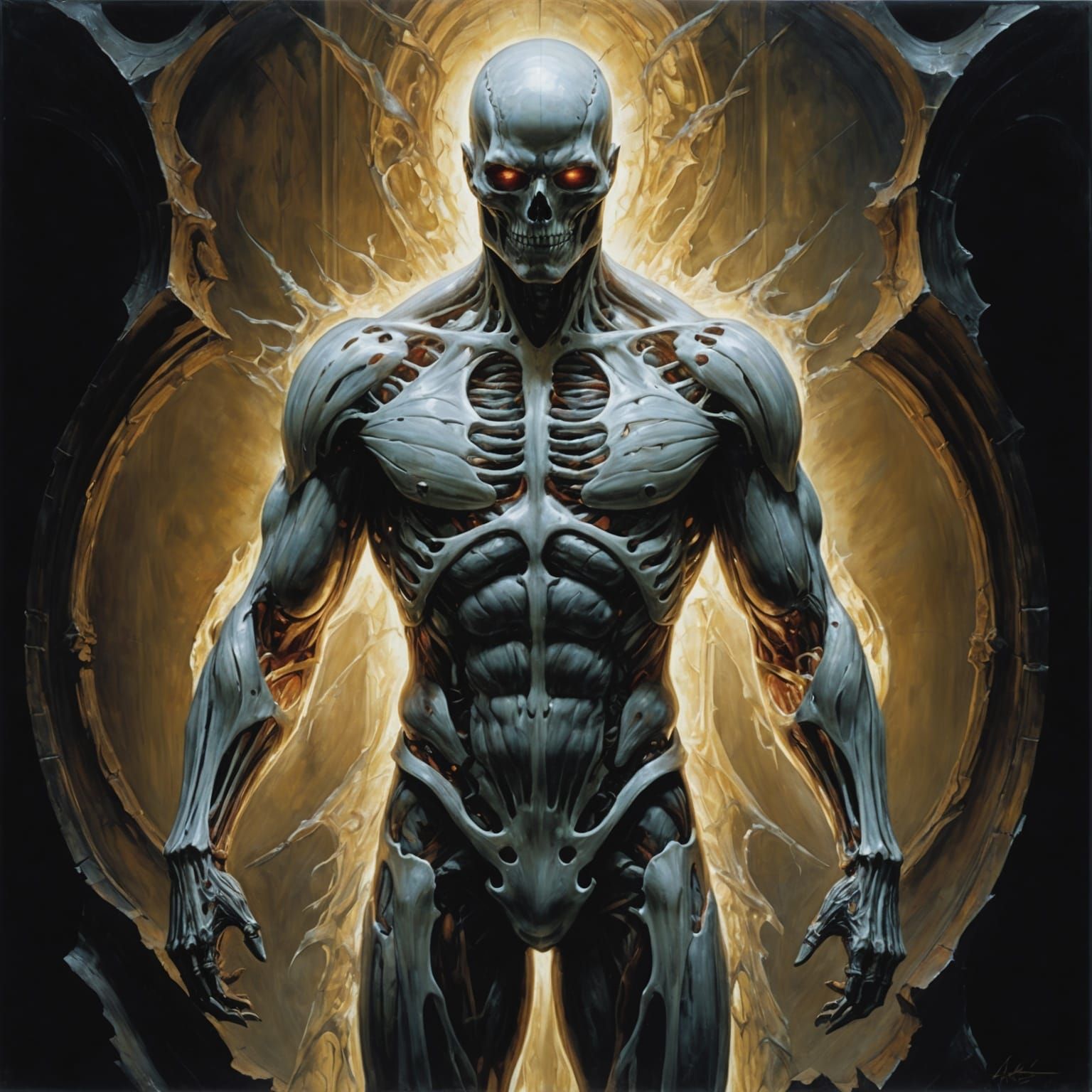 Glass Anatomical Figure Lit from Within, Fine Art