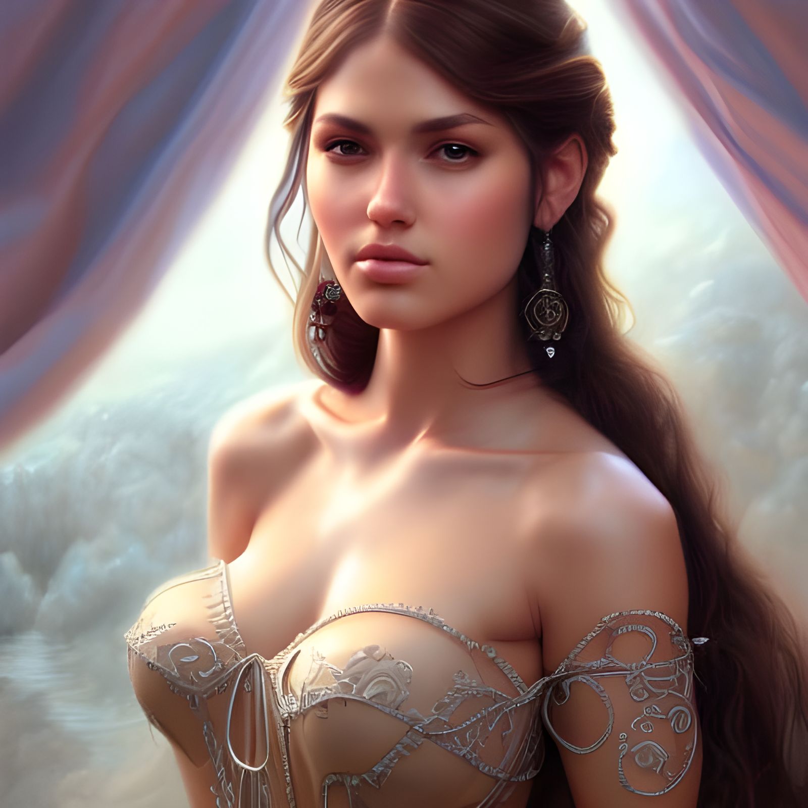 Detailed Portrait of Isabella Madrigal in Digital Art Style