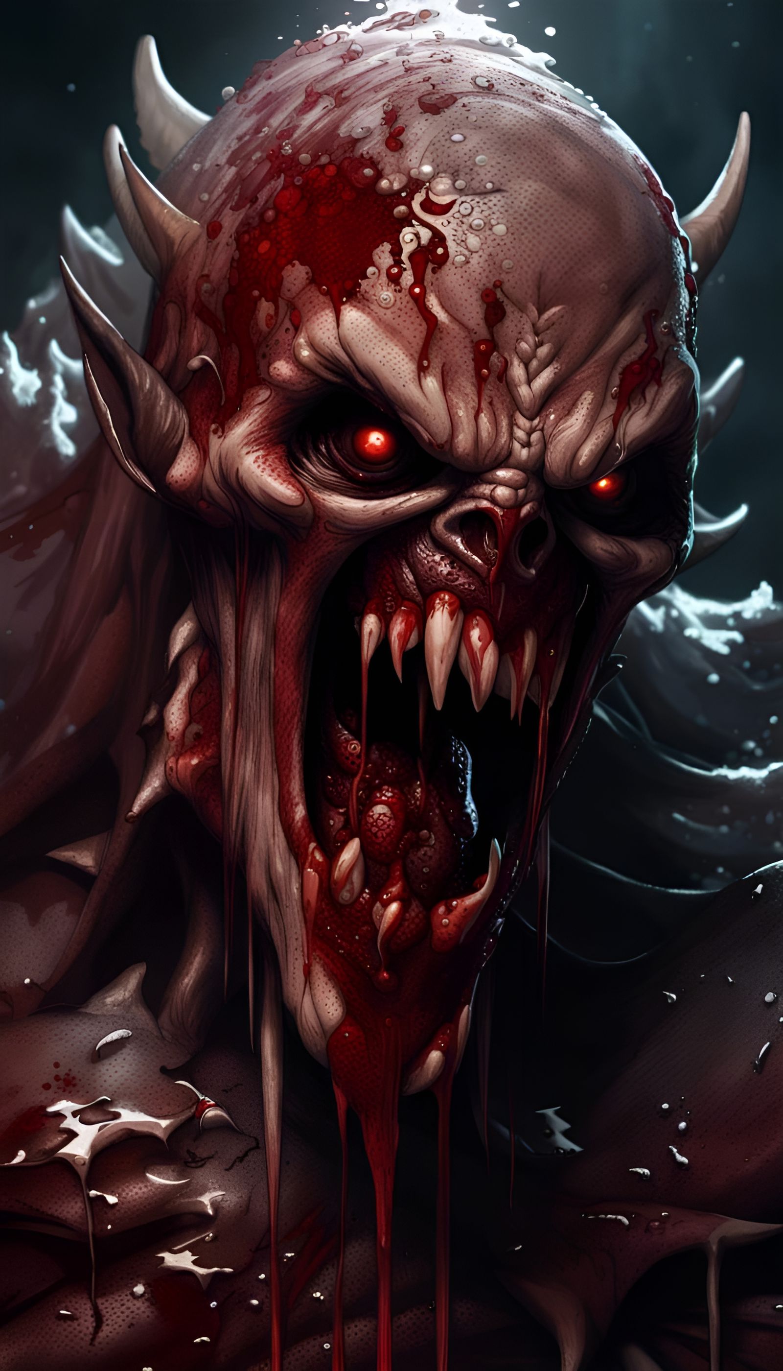 Mutated Blood Monster in Dark Fantasy Style
