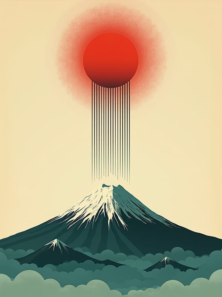 Minimalist Poster with Upside Down Sun