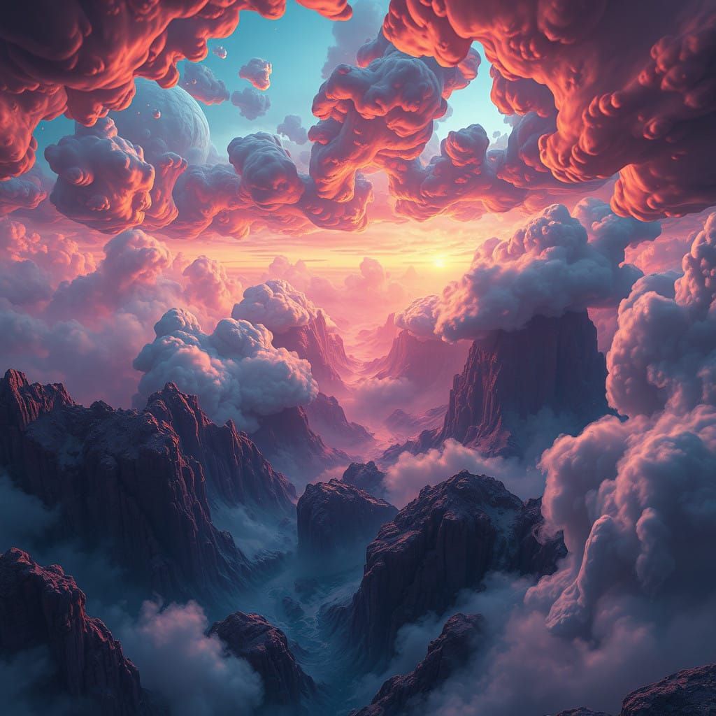 Surreal Fantasy Realms Unfold in Dreamlike 8K Matte Painting