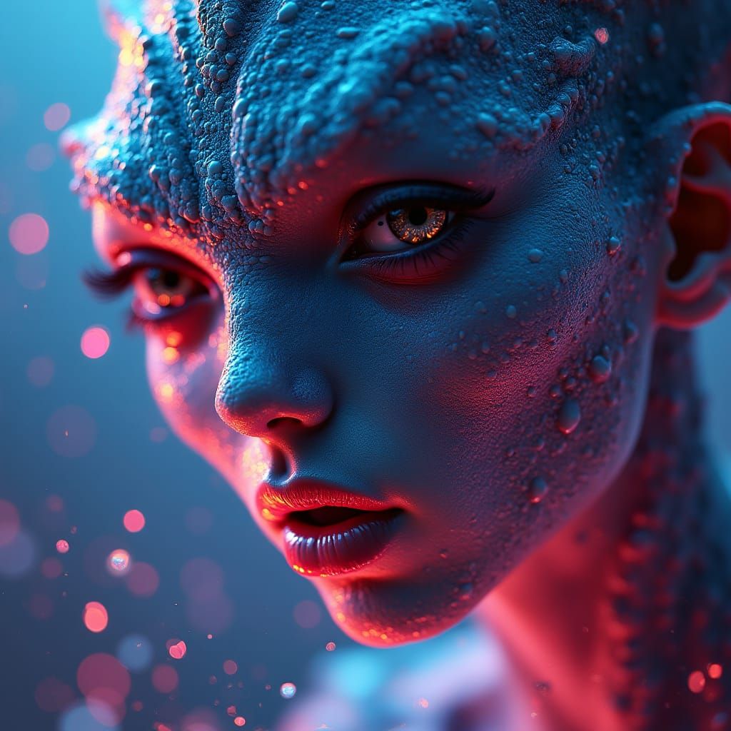 Mesmerizing Alien Portrait in High-Contrast Style