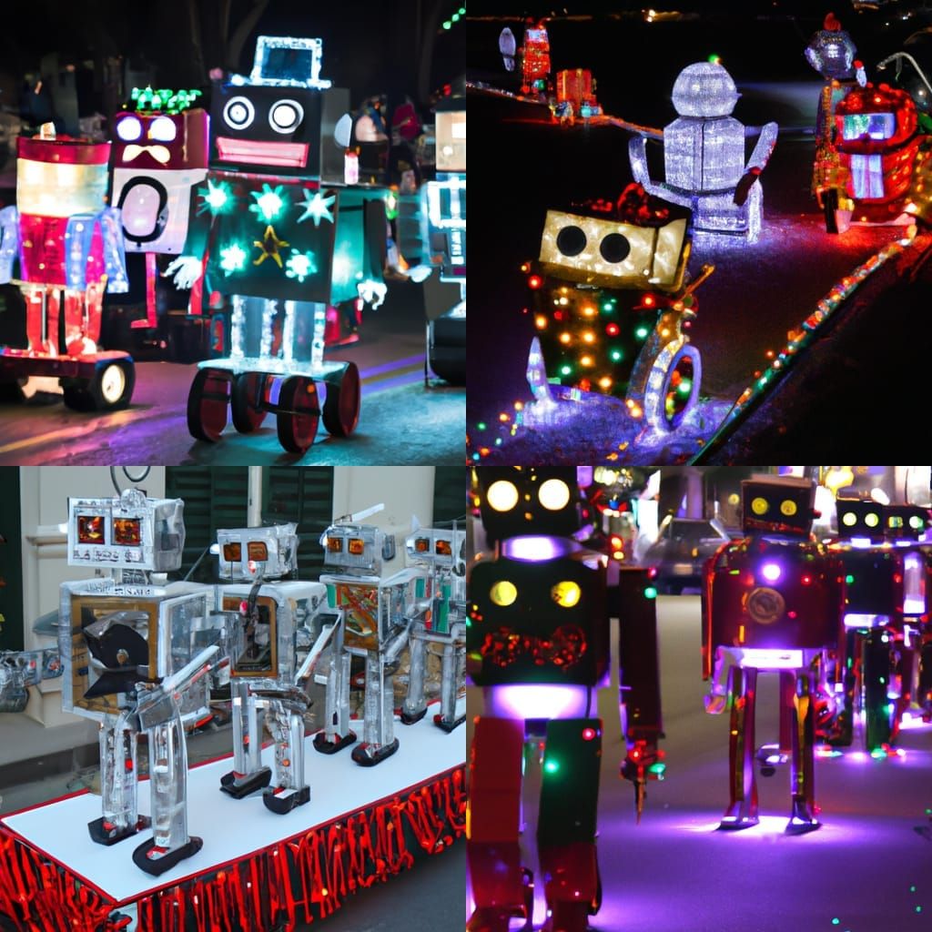 Festive Christmas Robot Parade