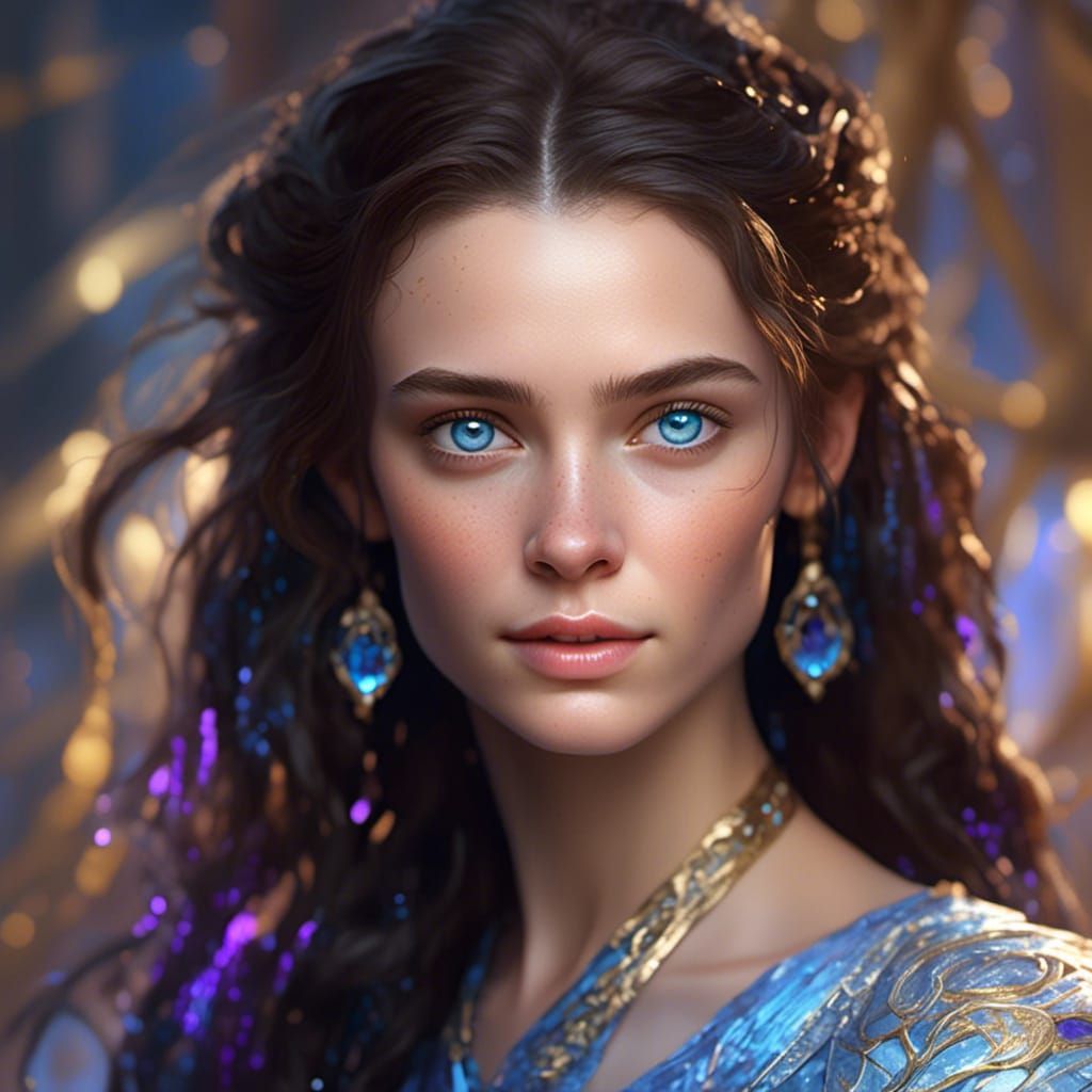 Beautiful Woman Portrait in Vibrant Oil Painting Style