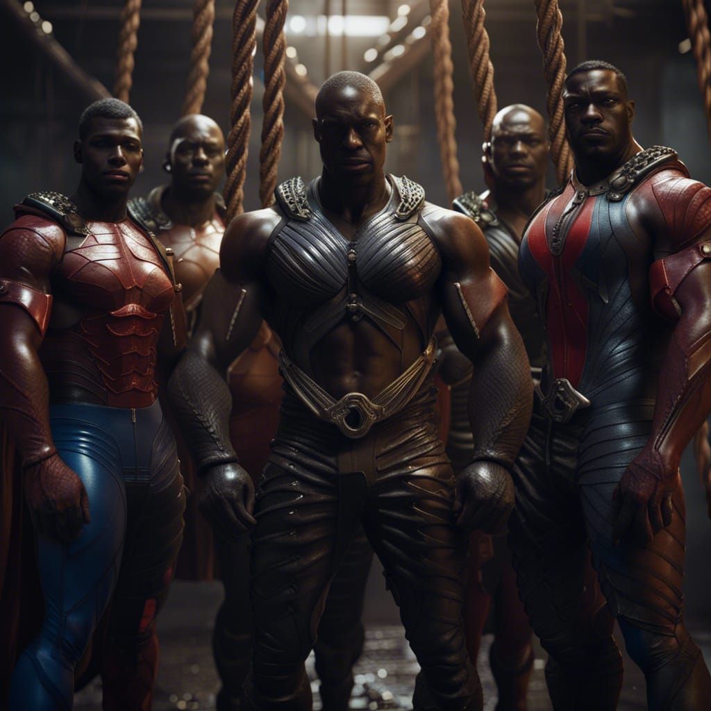 Muscular Men in Superhero Suits: Fantasy Concept Art