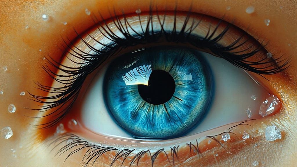 Mystical Blue Eye in Impressionist Style
