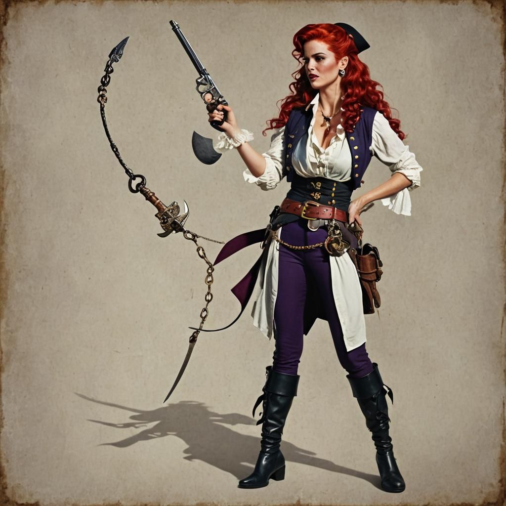 Pirate Woman Offers Shark Tooth Key