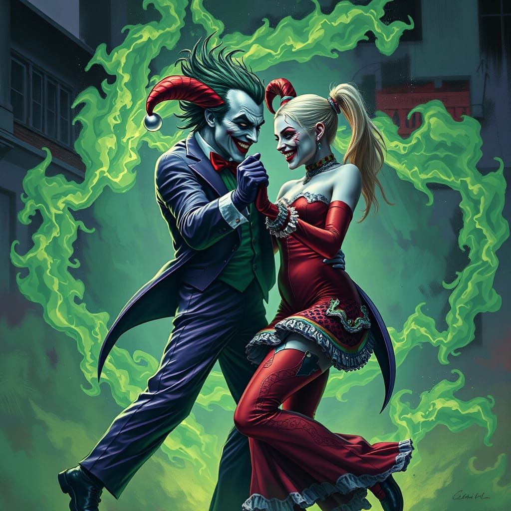Joker and Harley Quinn's Toxic Dance, Comic Book Style